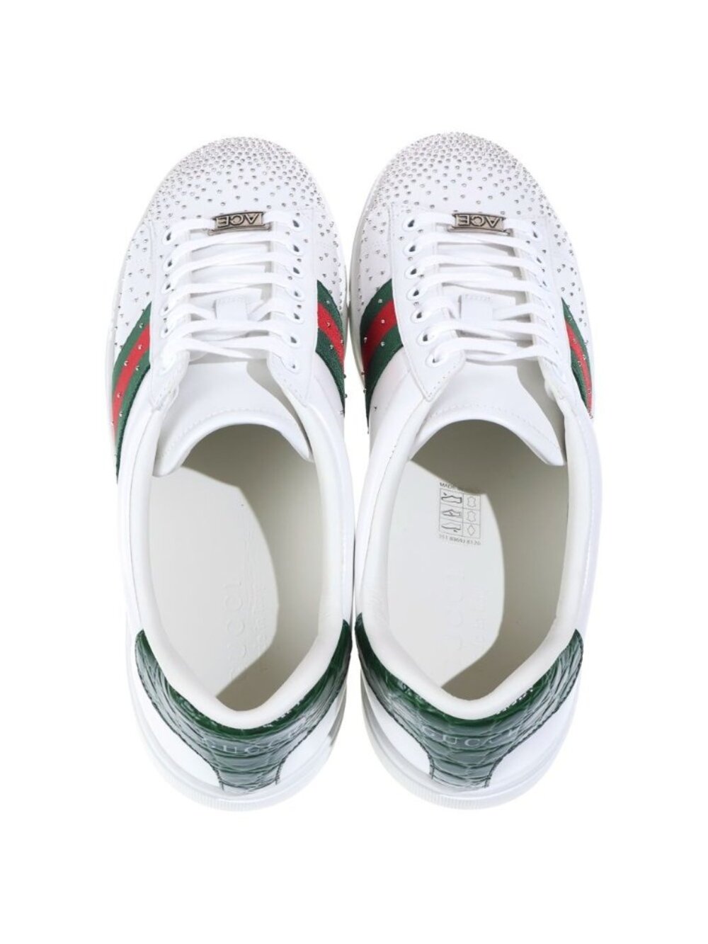 Gucci Ace Studded Multiplication Low Cut Sneakers White - Picture 4 of 6